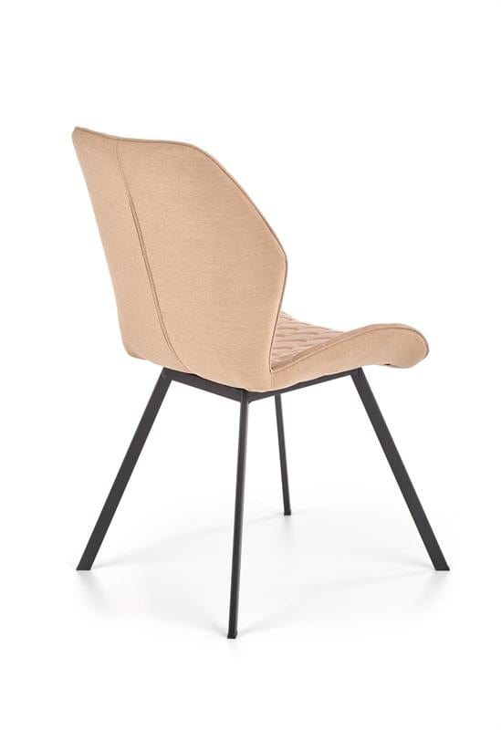Halmar Scaun tapitat cu stofa si picioare metalice Kai-360 Bej / Negru, l51xA64xH90 cm