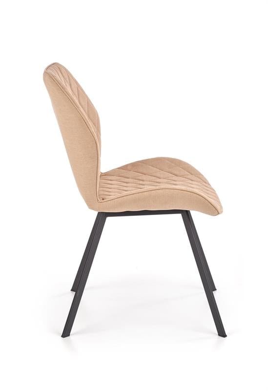 Halmar Scaun tapitat cu stofa si picioare metalice Kai-360 Bej / Negru, l51xA64xH90 cm
