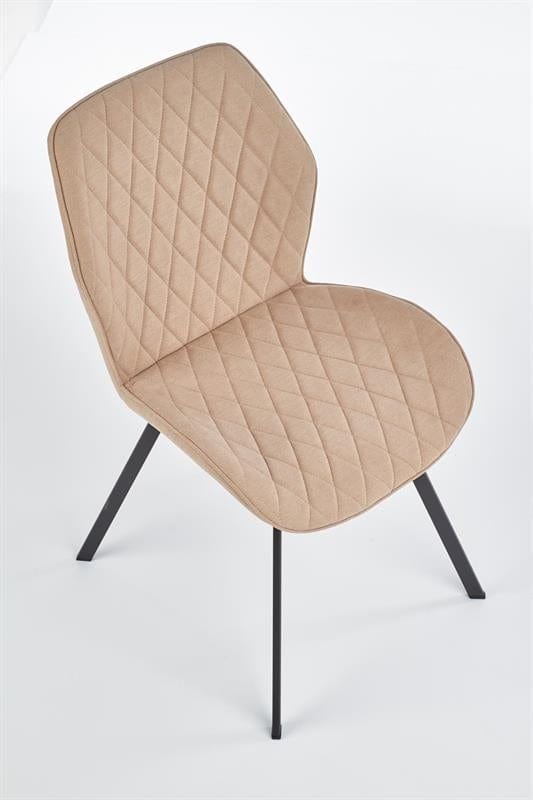 Halmar Scaun tapitat cu stofa si picioare metalice Kai-360 Bej / Negru, l51xA64xH90 cm