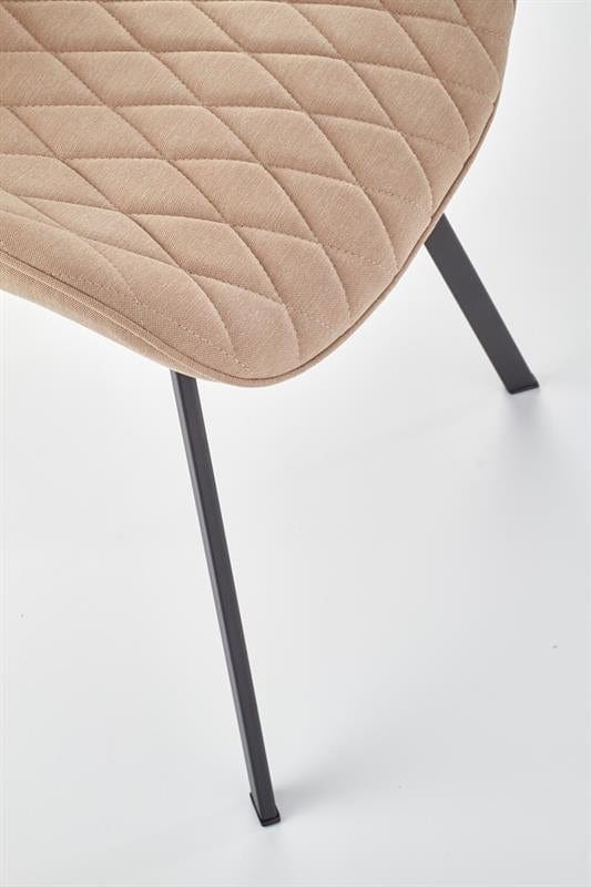 Halmar Scaun tapitat cu stofa si picioare metalice Kai-360 Bej / Negru, l51xA64xH90 cm