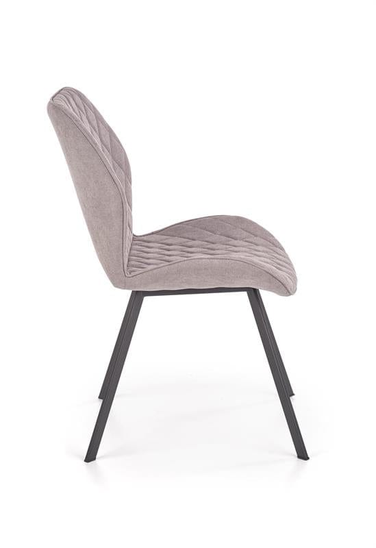 Halmar Scaun tapitat cu stofa si picioare metalice Kai-360 Gri / Negru, l51xA64xH90 cm