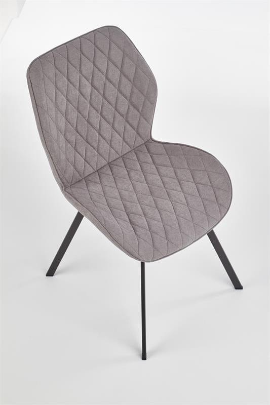 Halmar Scaun tapitat cu stofa si picioare metalice Kai-360 Gri / Negru, l51xA64xH90 cm