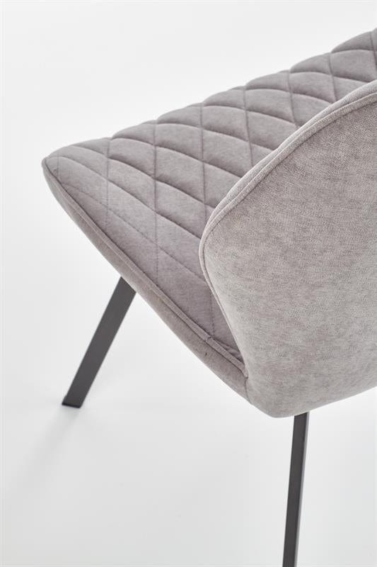 Halmar Scaun tapitat cu stofa si picioare metalice Kai-360 Gri / Negru, l51xA64xH90 cm