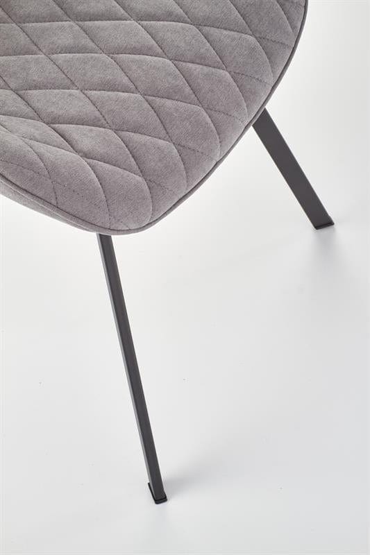Halmar Scaun tapitat cu stofa si picioare metalice Kai-360 Gri / Negru, l51xA64xH90 cm