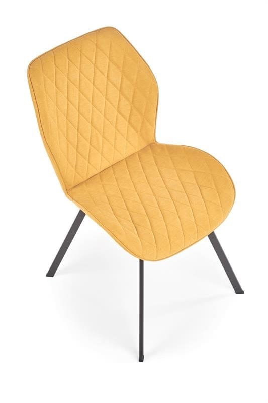 Halmar Scaun tapitat cu stofa si picioare metalice Kai-360 Mustariu / Negru, l51xA64xH90 cm