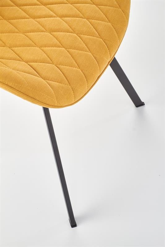 Halmar Scaun tapitat cu stofa si picioare metalice Kai-360 Mustariu / Negru, l51xA64xH90 cm