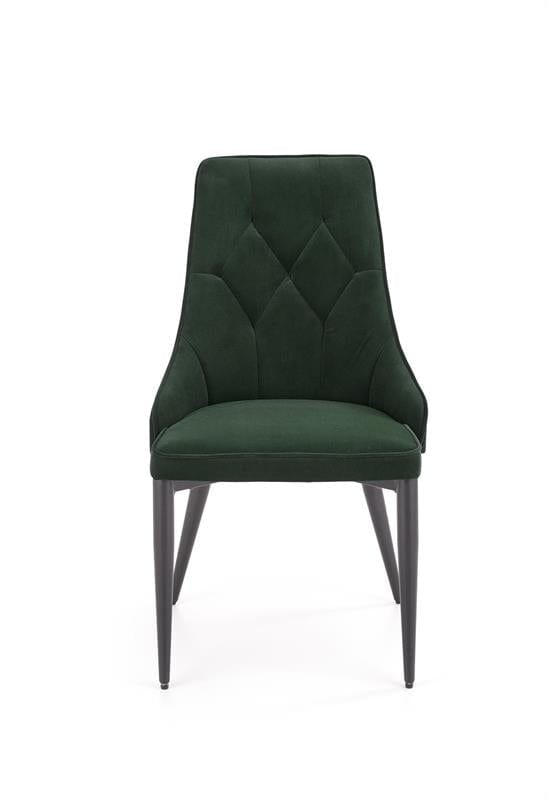 Halmar Scaun tapitat cu stofa si picioare metalice, Kai-365 Velvet Verde Inchis / Negru, l52xA57xH90 cm