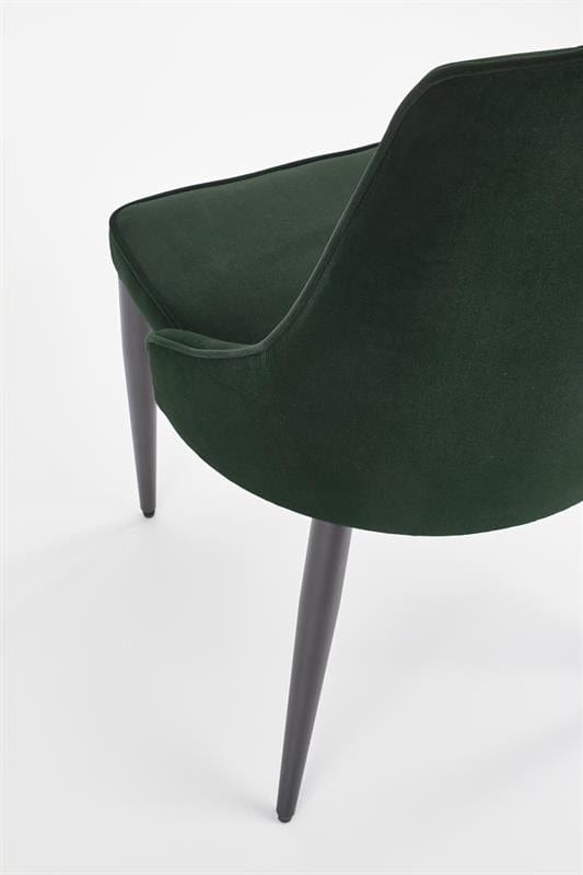 Halmar Scaun tapitat cu stofa si picioare metalice, Kai-365 Velvet Verde Inchis / Negru, l52xA57xH90 cm