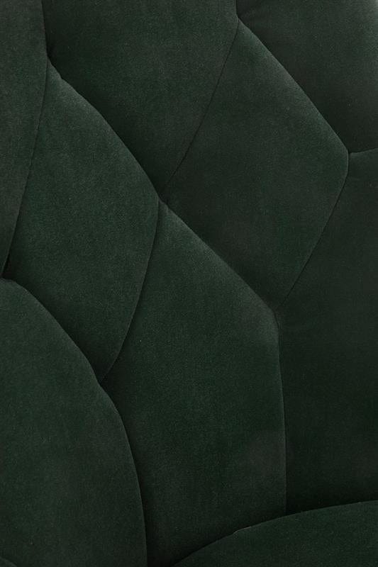 Halmar Scaun tapitat cu stofa si picioare metalice, Kai-365 Velvet Verde Inchis / Negru, l52xA57xH90 cm