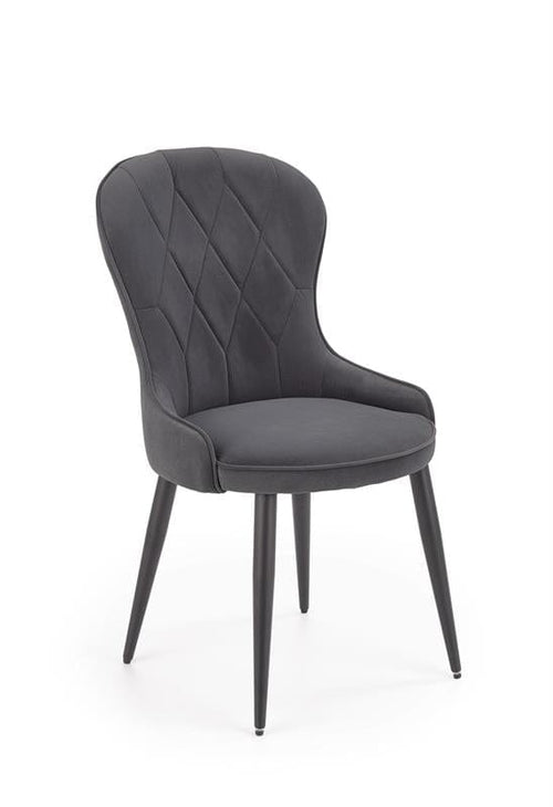 Halmar Scaun tapitat cu stofa si picioare metalice Kai-366 Gri / Negru, l52xA58xH92 cm