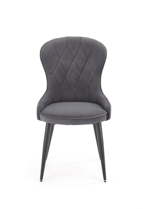 Halmar Scaun tapitat cu stofa si picioare metalice Kai-366 Gri / Negru, l52xA58xH92 cm