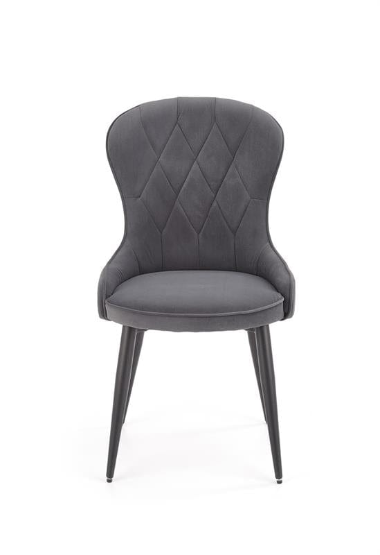 Halmar Scaun tapitat cu stofa si picioare metalice Kai-366 Gri / Negru, l52xA58xH92 cm