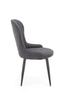 Halmar Scaun tapitat cu stofa si picioare metalice Kai-366 Gri / Negru, l52xA58xH92 cm