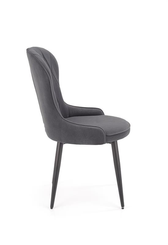 Halmar Scaun tapitat cu stofa si picioare metalice Kai-366 Gri / Negru, l52xA58xH92 cm
