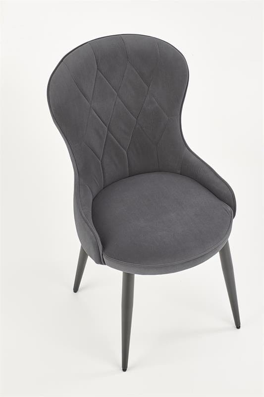 Halmar Scaun tapitat cu stofa si picioare metalice Kai-366 Gri / Negru, l52xA58xH92 cm