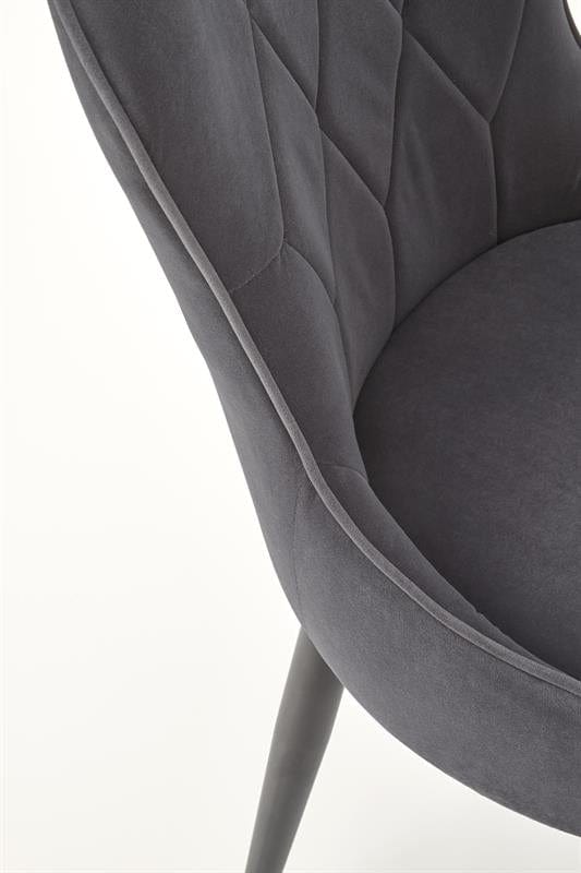 Halmar Scaun tapitat cu stofa si picioare metalice Kai-366 Gri / Negru, l52xA58xH92 cm