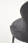 Halmar Scaun tapitat cu stofa si picioare metalice Kai-366 Gri / Negru, l52xA58xH92 cm