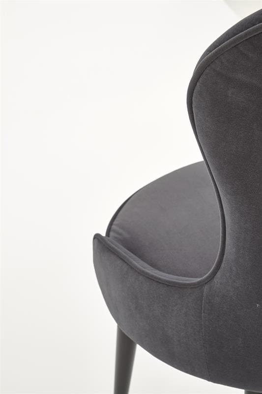Halmar Scaun tapitat cu stofa si picioare metalice Kai-366 Gri / Negru, l52xA58xH92 cm