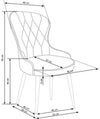 Scaun tapitat cu stofa si picioare metalice Kai-366 Gri / Negru, l52xA58xH92 cm (11)