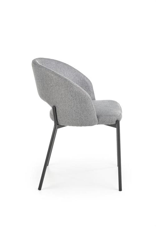 Halmar Scaun tapitat cu stofa si picioare metalice, Kai-373 Gri / Negru, l51xA57xH77 cm
