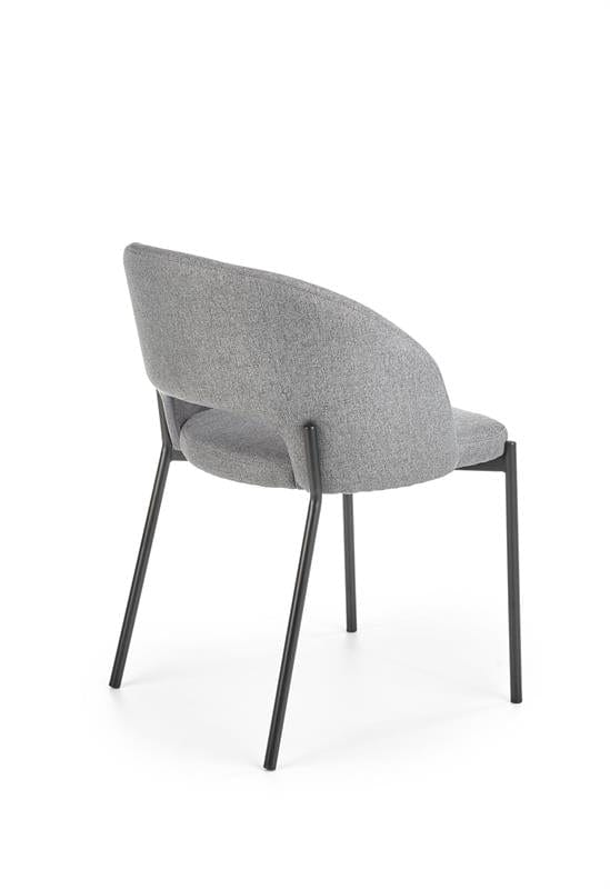 Halmar Scaun tapitat cu stofa si picioare metalice, Kai-373 Gri / Negru, l51xA57xH77 cm