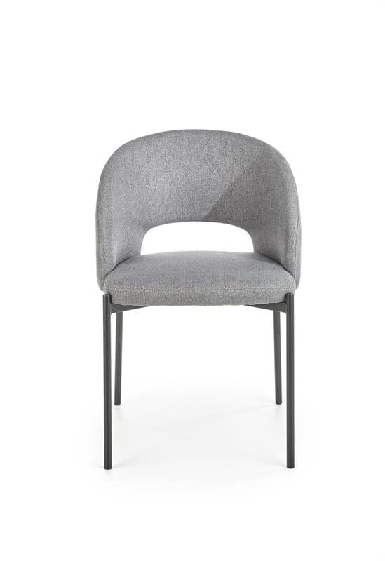 Halmar Scaun tapitat cu stofa si picioare metalice, Kai-373 Gri / Negru, l51xA57xH77 cm