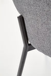 Halmar Scaun tapitat cu stofa si picioare metalice, Kai-373 Gri / Negru, l51xA57xH77 cm