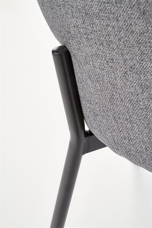 Halmar Scaun tapitat cu stofa si picioare metalice, Kai-373 Gri / Negru, l51xA57xH77 cm