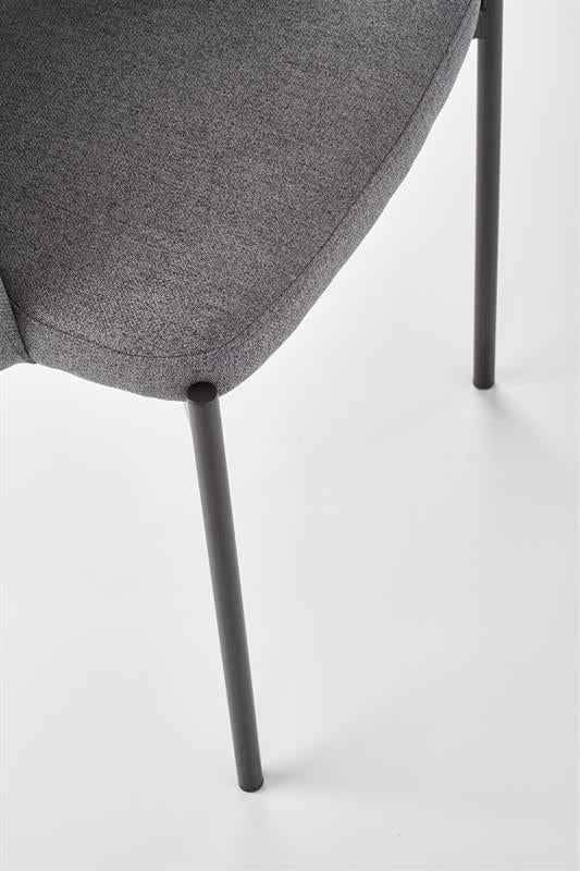 Halmar Scaun tapitat cu stofa si picioare metalice, Kai-373 Gri / Negru, l51xA57xH77 cm