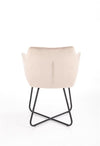 Halmar Scaun tapitat cu stofa si picioare metalice, Kai-377 Velvet Bej Deschis / Negru, l60xA62xH81 cm