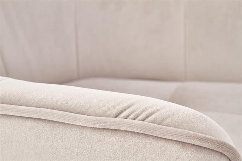 Halmar Scaun tapitat cu stofa si picioare metalice, Kai-377 Velvet Bej Deschis / Negru, l60xA62xH81 cm