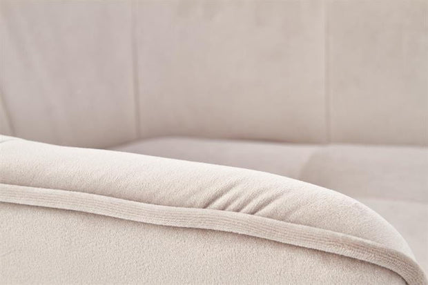 Halmar Scaun tapitat cu stofa si picioare metalice, Kai-377 Velvet Bej Deschis / Negru, l60xA62xH81 cm