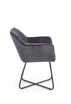 Halmar Scaun tapitat cu stofa si picioare metalice, Kai-377 Velvet Gri / Negru, l60xA62xH81 cm