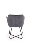 Halmar Scaun tapitat cu stofa si picioare metalice, Kai-377 Velvet Gri / Negru, l60xA62xH81 cm