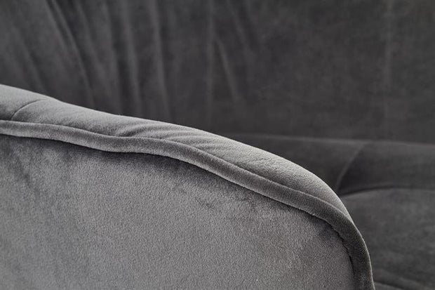 Halmar Scaun tapitat cu stofa si picioare metalice, Kai-377 Velvet Gri / Negru, l60xA62xH81 cm