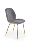 Halmar Scaun tapitat cu stofa si picioare metalice Kai-381 Velvet Gri / Auriu, l48xA58xH88 cm