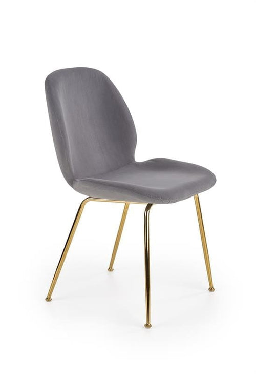 Halmar Scaun tapitat cu stofa si picioare metalice Kai-381 Velvet Gri / Auriu, l48xA58xH88 cm