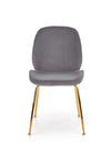 Halmar Scaun tapitat cu stofa si picioare metalice Kai-381 Velvet Gri / Auriu, l48xA58xH88 cm