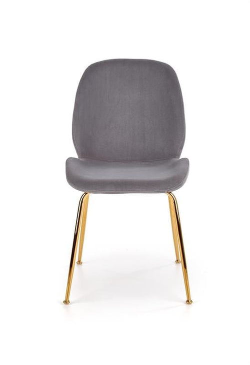 Halmar Scaun tapitat cu stofa si picioare metalice Kai-381 Velvet Gri / Auriu, l48xA58xH88 cm