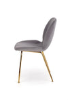 Halmar Scaun tapitat cu stofa si picioare metalice Kai-381 Velvet Gri / Auriu, l48xA58xH88 cm