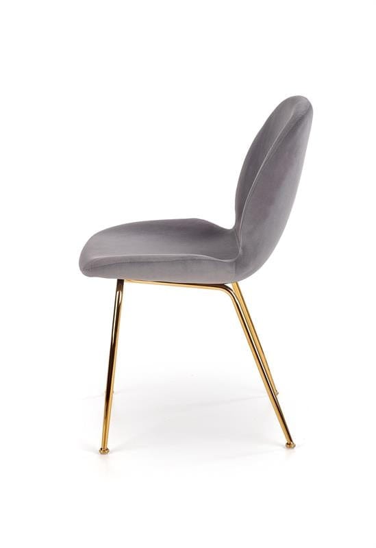 Halmar Scaun tapitat cu stofa si picioare metalice Kai-381 Velvet Gri / Auriu, l48xA58xH88 cm