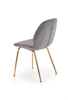 Halmar Scaun tapitat cu stofa si picioare metalice Kai-381 Velvet Gri / Auriu, l48xA58xH88 cm