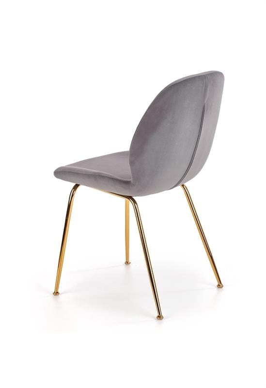 Halmar Scaun tapitat cu stofa si picioare metalice Kai-381 Velvet Gri / Auriu, l48xA58xH88 cm
