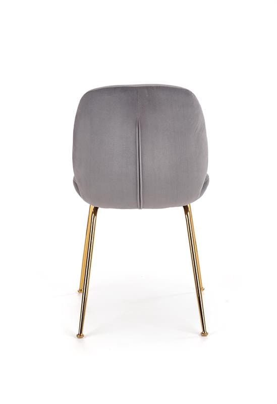 Halmar Scaun tapitat cu stofa si picioare metalice Kai-381 Velvet Gri / Auriu, l48xA58xH88 cm