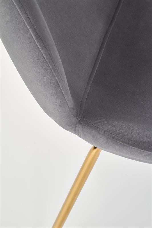 Halmar Scaun tapitat cu stofa si picioare metalice Kai-381 Velvet Gri / Auriu, l48xA58xH88 cm