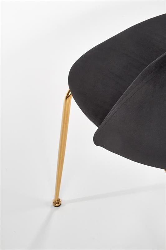 Halmar Scaun tapitat cu stofa si picioare metalice Kai-385 Velvet Negru / Auriu, l54xA59xH88 cm