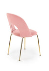 Halmar Scaun tapitat cu stofa si picioare metalice Kai-385 Velvet Roz / Auriu, l54xA59xH88 cm