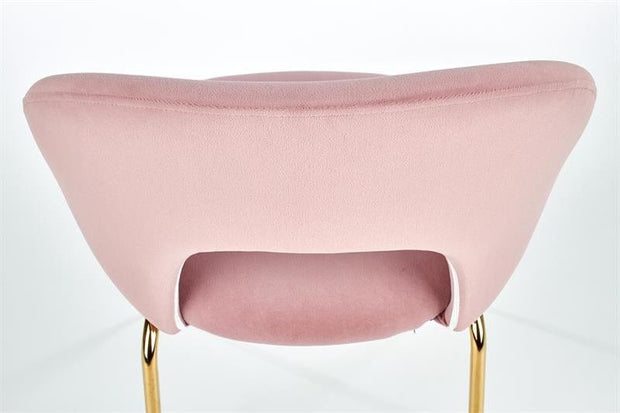 Halmar Scaun tapitat cu stofa si picioare metalice Kai-385 Velvet Roz / Auriu, l54xA59xH88 cm