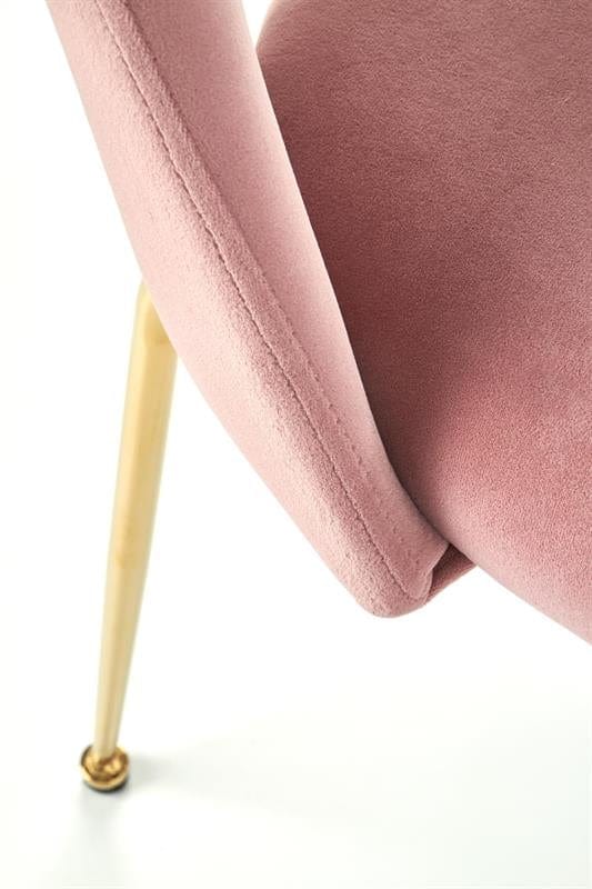 Halmar Scaun tapitat cu stofa si picioare metalice Kai-385 Velvet Roz / Auriu, l54xA59xH88 cm