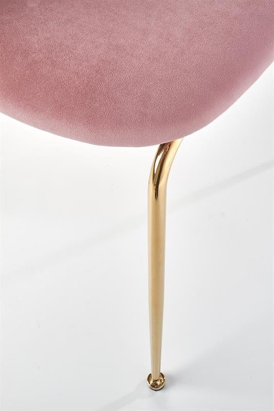 Halmar Scaun tapitat cu stofa si picioare metalice Kai-385 Velvet Roz / Auriu, l54xA59xH88 cm